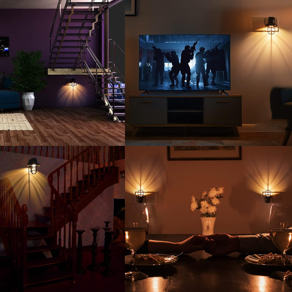 Vintage LED Night Light Plug into Wall with Dusk to Dawn Sensor 2700K 2Pack