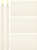 50 Pcs 11 Inch Flameless Taper Candles LED Candles Bulk, Roman Style, Ivory