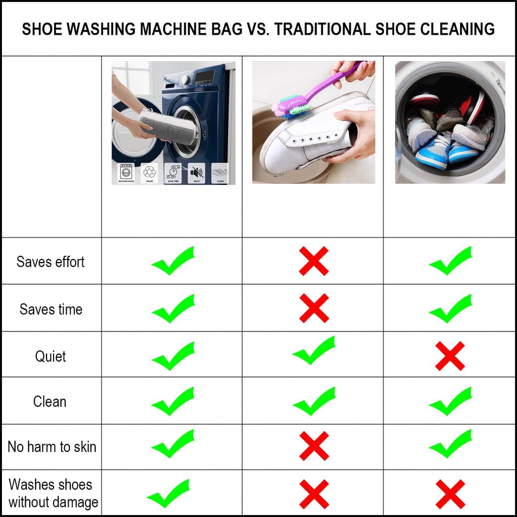 Shoe Washing Machine Bag,Blue and white stripes Mesh Shoe Washing Bag for Washing Machine - Large Size Fits various Shoes, Chenille Fabric Protection, Zipper Laundry Bag for Sneakers (2 Pcs) (Grey)