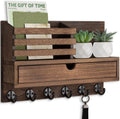 Key Holder Wall Mount, Mail Holder with Storage Drawer