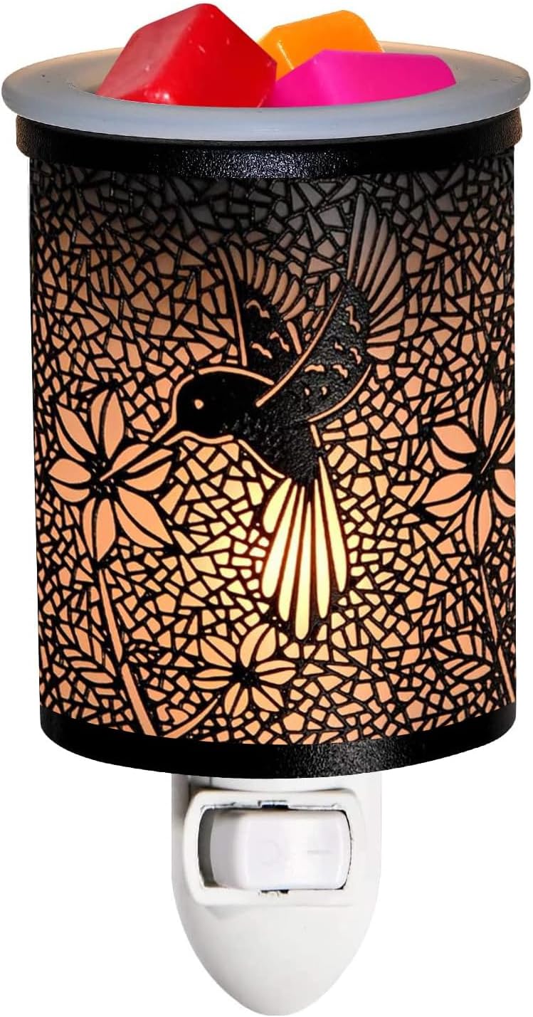 ASAWASA Metal Plug-in Wax Warmer with 1 pcs Silicone Liner(Hummingbird)