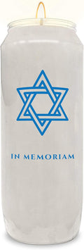 9 Day Yahrzeit Memorial Candles, 1 Pack - Plastic Jar - 7 Inch Tall Pillar Candles for Religious, Prayer and Vigil
