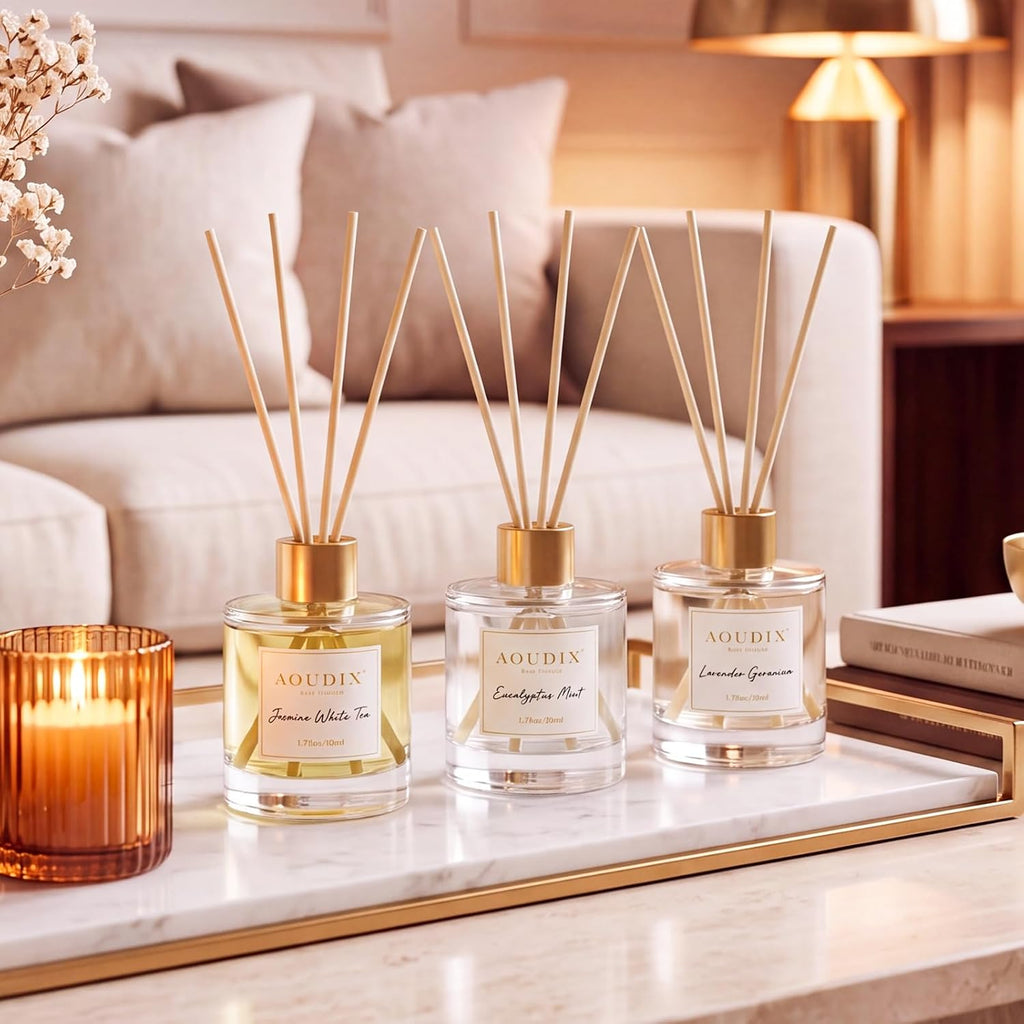 Reed Diffuser Set of 3, Long Lasting Scent Diffusers for Home Office