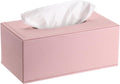 Sumnacon Tissue Box Cover Rectangle,Magnetic Bottom Tissue Box Holder,Pink
