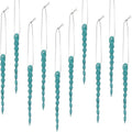 Boao 30 Pcs Christmas Plastic Icicle, Turquoise Blue, 5.12 Inch