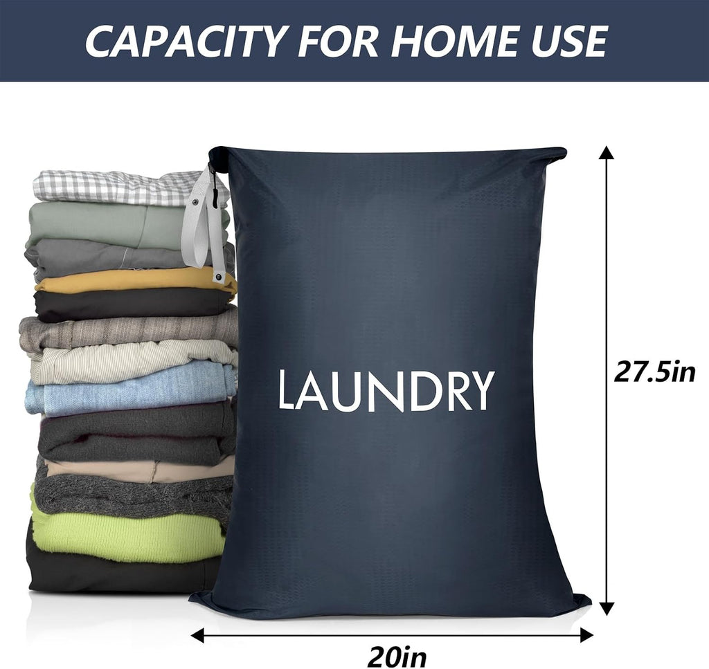 Travel Laundry Bag with Zipper, 50L Lightweight Dirty Clothes Organizer