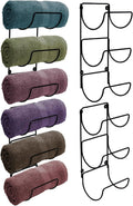 Sorbus Towel Racks for Bathroom, Wall Mounted (4 Pack 12 Towels, Black)