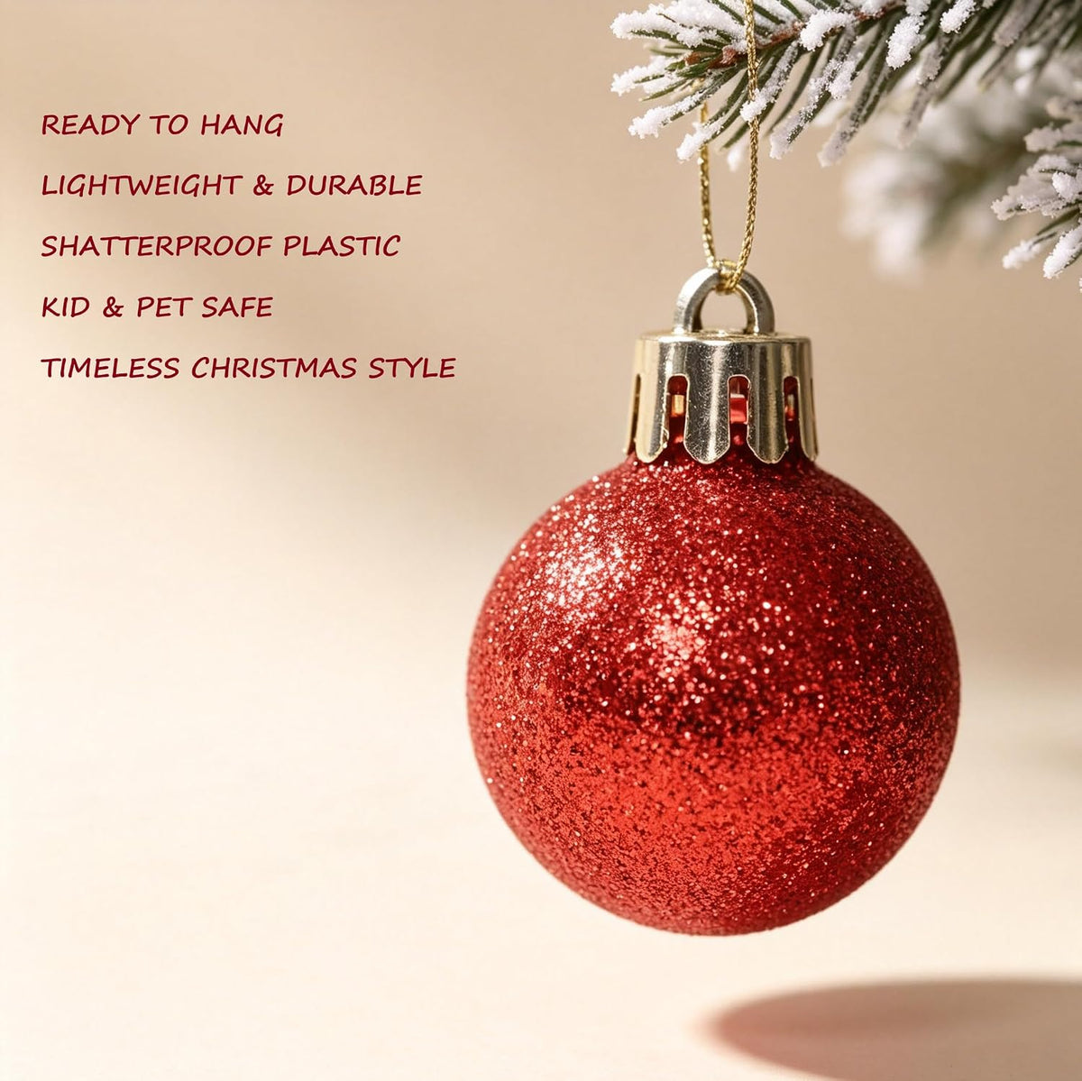 HipTree 30ct 1.18 Inch Red Gold Mini Ornaments, Xmas & Halloween Tree Decor