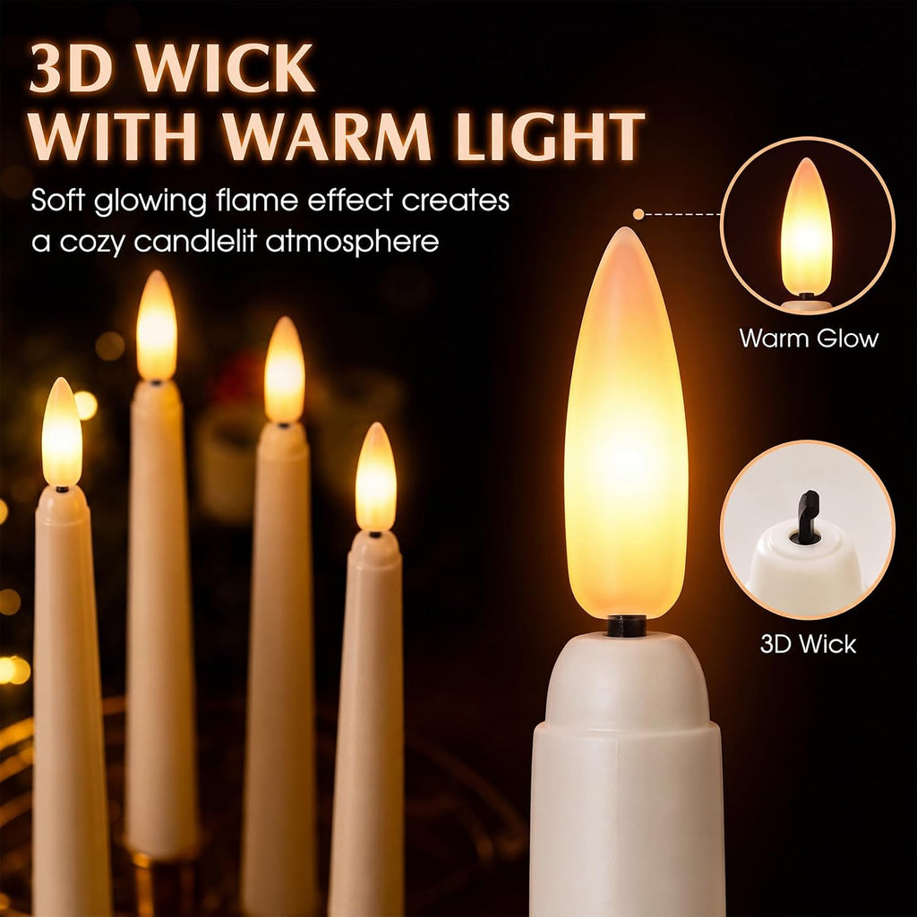 Reginary 36 Pcs Flameless Taper Candles Battery Operated,Ivory