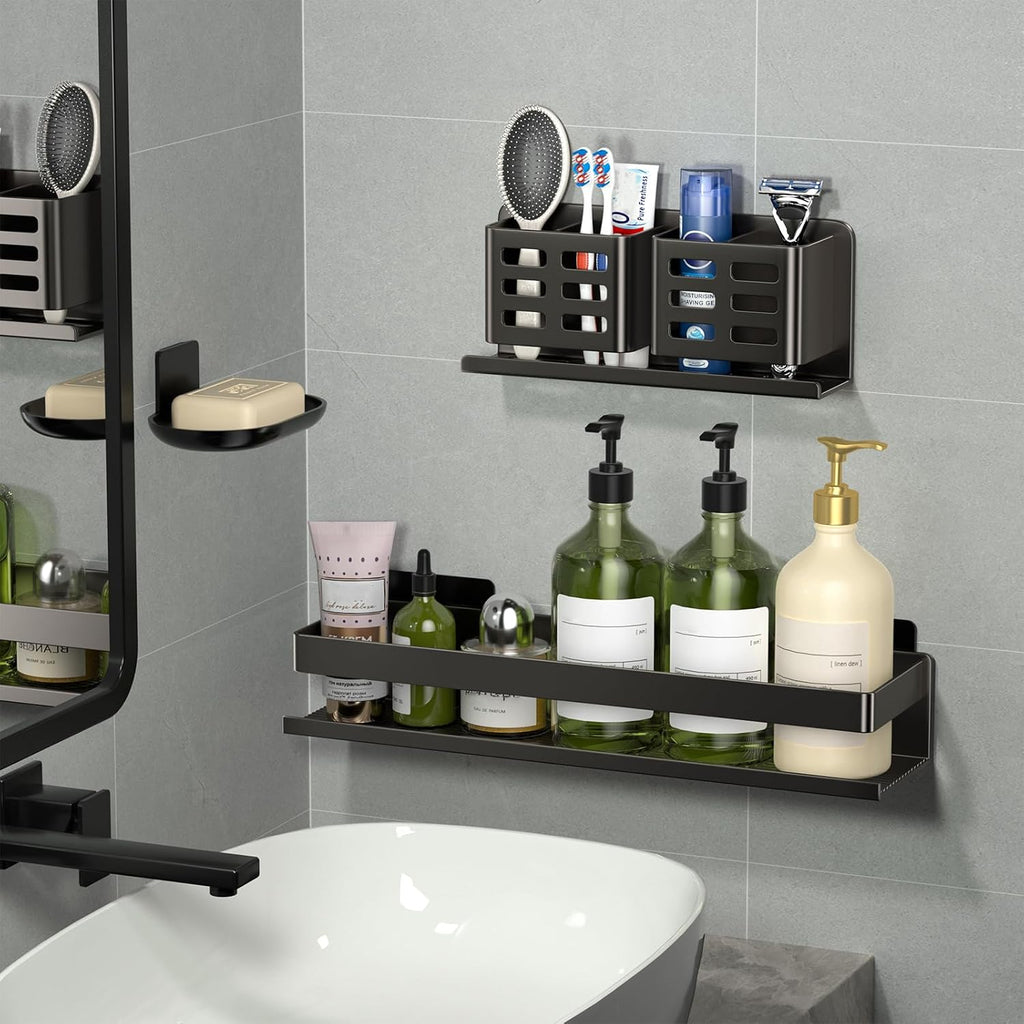 Shower Caddy,Shower Organizer 3 Pack,Aluminum,Adhesive Installation