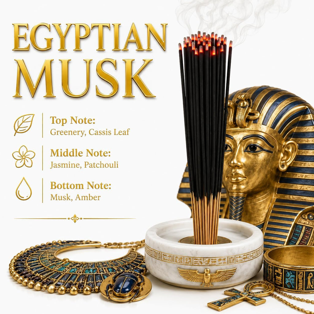 Egyptian Musk Exotic Incense Sticks 11 Inch - Bulk 1 Bundle 85 to 100 Sticks - Natural 11" Long Lasting Aroma that Burns for 45 to 60 Minutes.