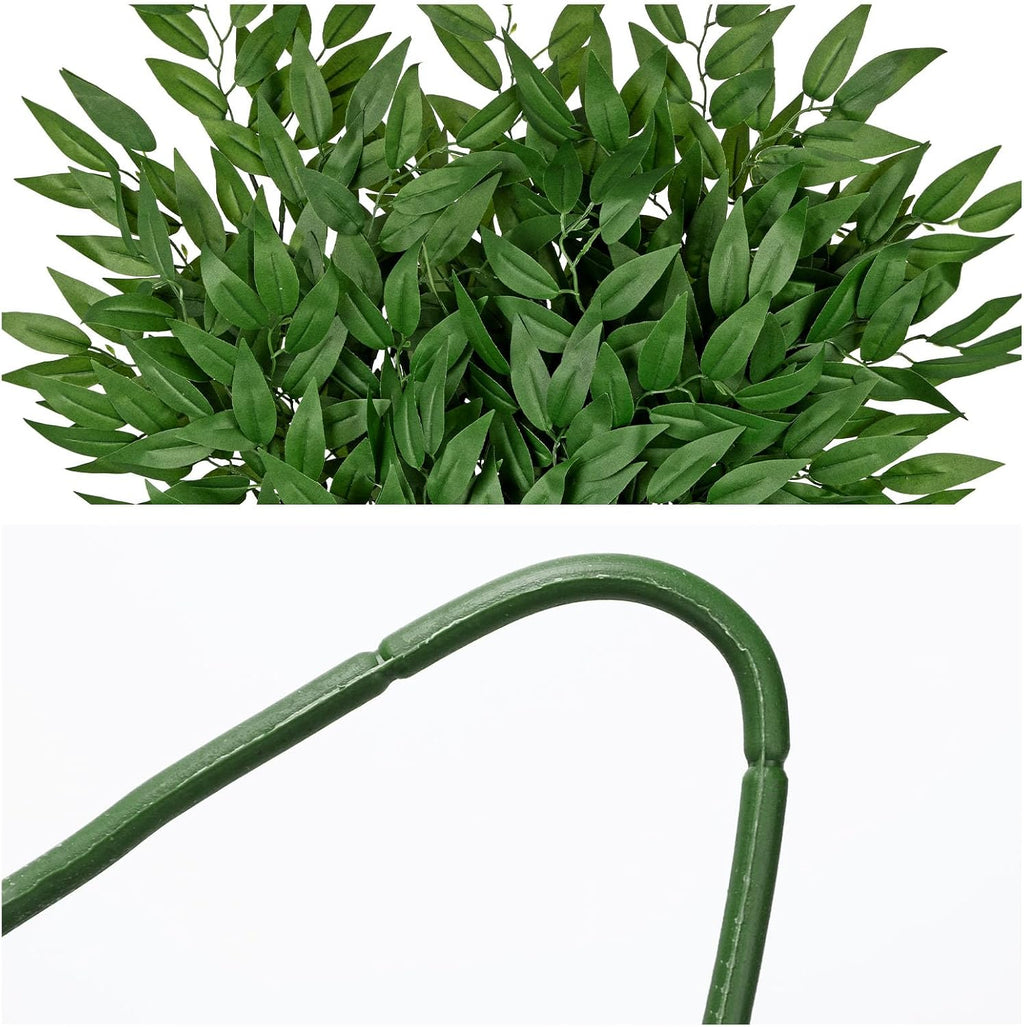 DILATATA Faux Eucalyptus Stems Italian Ruscus Willow Eucalyptus Leaves 30” Long Fake Salix Leaves 6 Pack Silk Greenery Stems for DIY Bouquet Arrangements -Artificial Eucalyptus Stems-Green