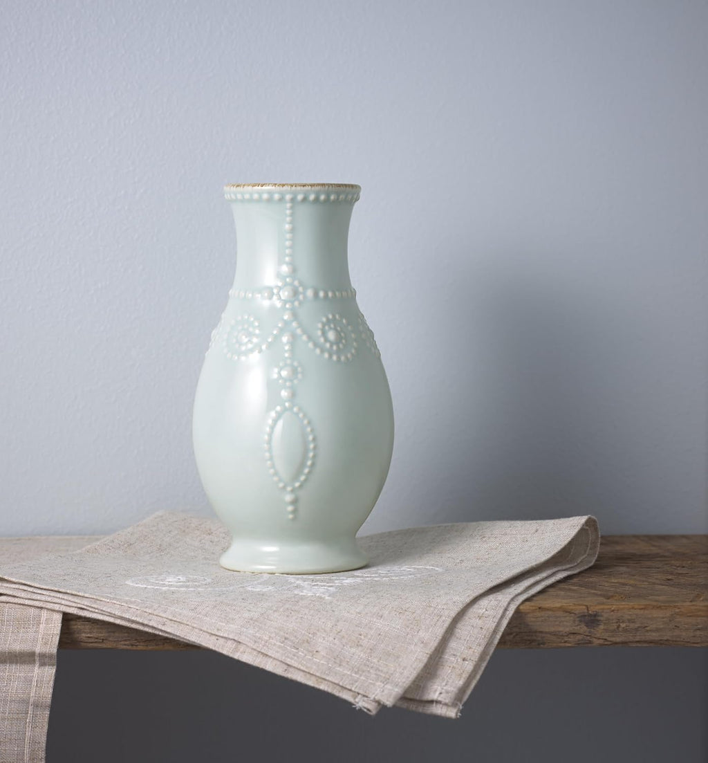 Lenox French Perle Ice Blue 8" Fluted Vase - 869509