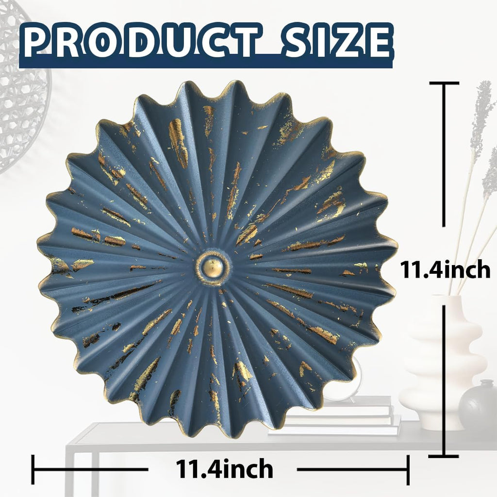 Metal Wall Sculpture,11.4'' Distressed Radial Sunburst Wall Art Decor