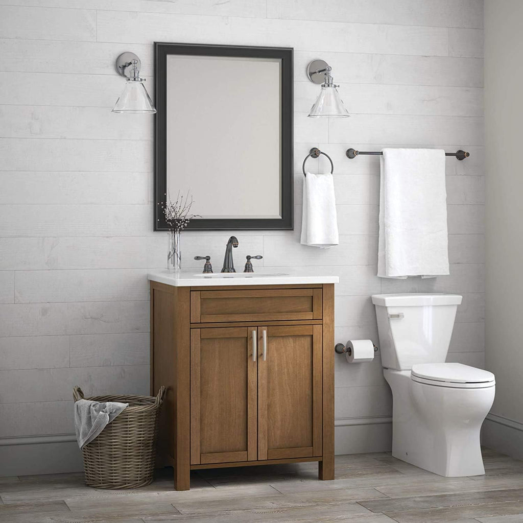 Franklin Brass 3-Piece Oil Rubbed Bronze Bathroom Set Towel Rack, Ring, Toilet Paper Holder| Kinla Bath Accessories