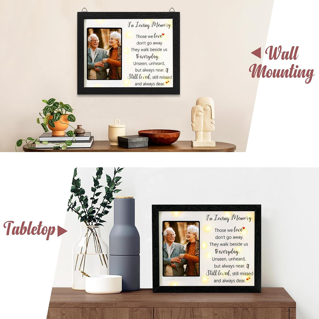 Memorial Gifts LED Shadow Box 4x6 Picture Frame Sympathy Condolences Grief