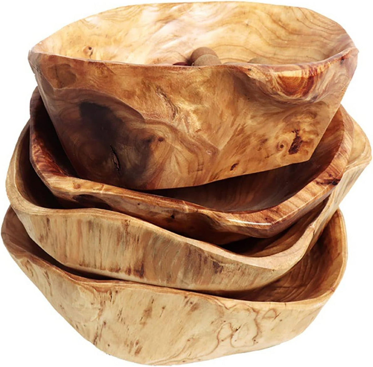 Creative Wood Bowl - Root Carved Handmade Natural Real Wood Candy Serving Bowl 10"-12"