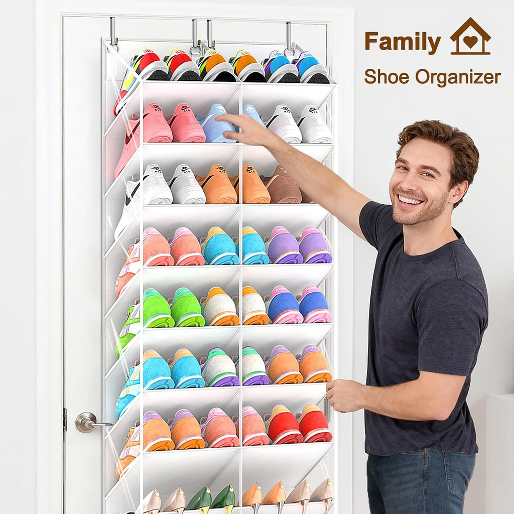 UVIAHOMI 20-30 Pairs Over the Door Shoe Organizer, 10-Tier Door Shoes Rack