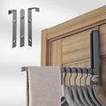 Folding Clothes Drying Rack with 3 Brackets for Over The Door and Wall Mount, All Metal Laundry Dryer Rack with Retractable Rod for Towel, Fit Doors Thickness from 0.59in to 1.96in (Space Grey)