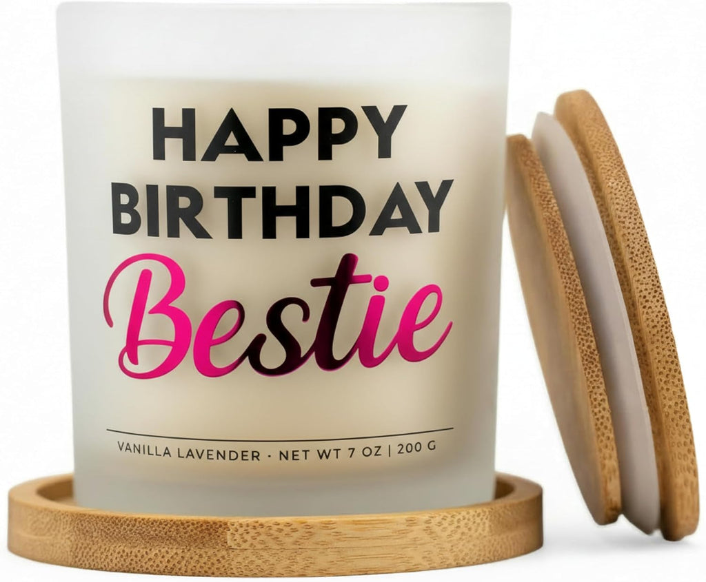 Best Friend Birthday Gifts for Women - Happy Birthday Bestie Candle Set