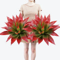 Ttranewsoo 2-Pack Artificial Agave Plants Outdoor, 22-Inch Red Fake Plants for Planters, UV Resistant Faux Succulent Decor for Porch Patio Garden and Fall
