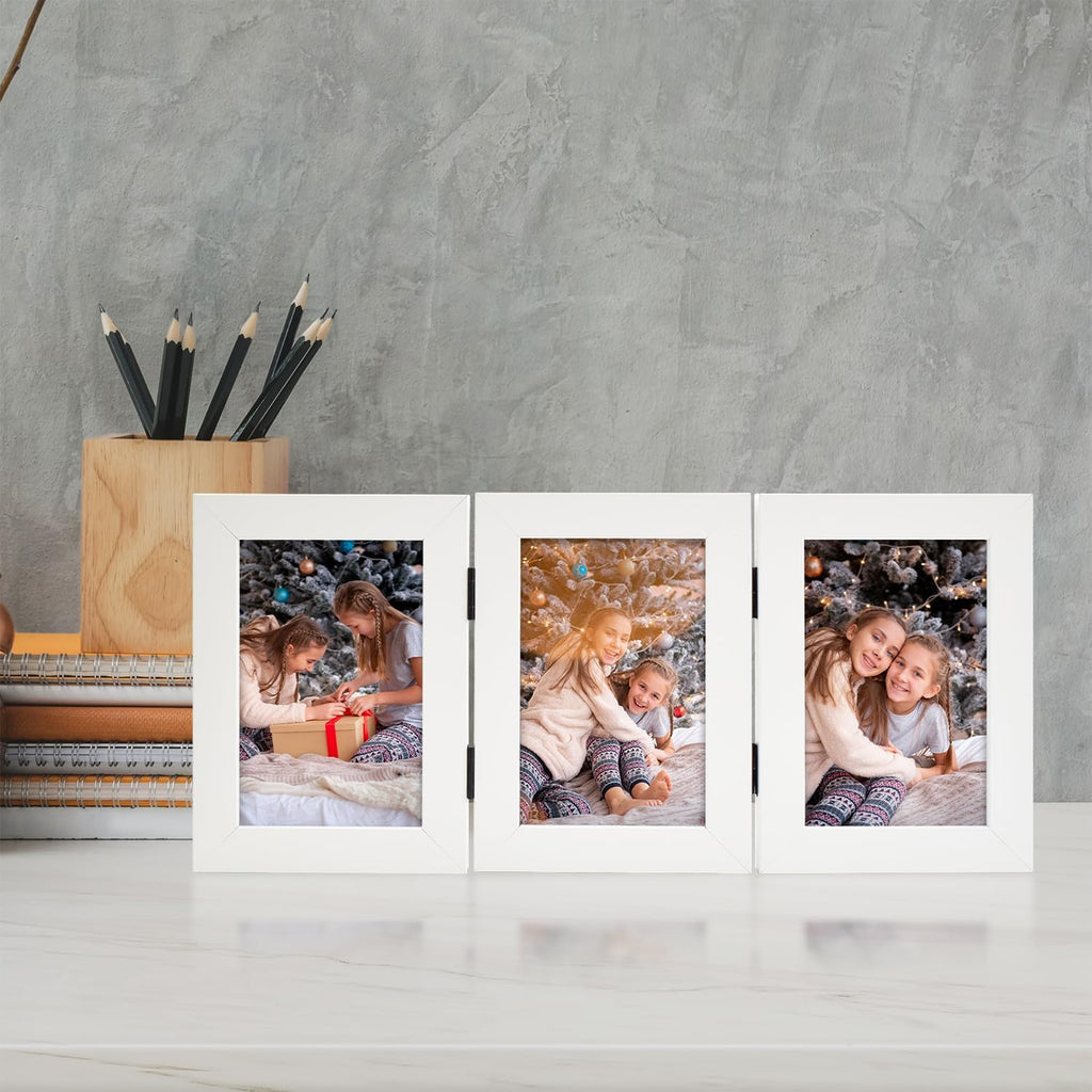 Frametory, 4x6 Triple Picture Frames White, 1 Pack