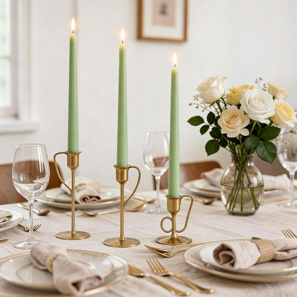 Viyffo Taper Candles, 10 Inch, 12 Pack, Sage Green – Unscented