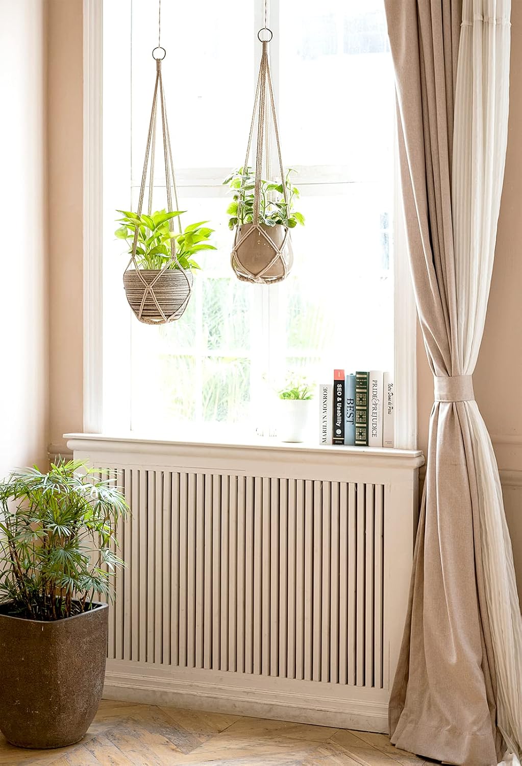Dahey Macrame Plant Hanger Set of 3 with Hooks Indoor Hanging Planter Basket 35"/29"/23" and Set of 2 Macrame Plant Hanger Indoor Hanging Planter Basket