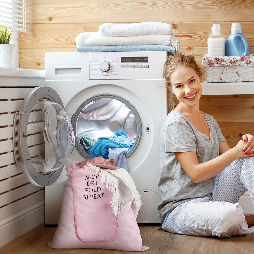 Boao 2 Pcs Travel Laundry Bag with Drawstring Zipper