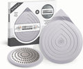 Drain Hair Catcher & Stopper Combo – Tub ShowerRing + StopRing Set for Bathtub & Sink | Stainless Steel Strainer + Silicone Drain Plug | Clog-Free, Universal Fit (Gray, 2 Pack)