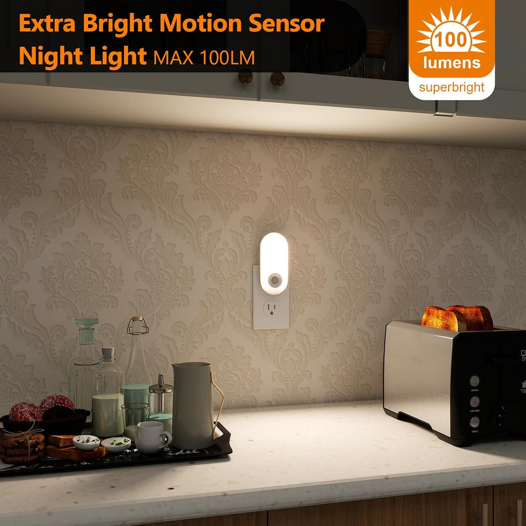Dawnrise Bright Night Lights Plug into wall, Motion Sensor, CCT 2200K/4000K