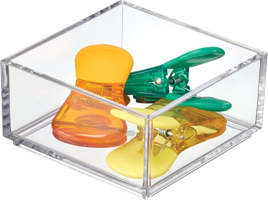 iDesign Clarity Plastic Drawer Organizer, Clear, X-Small, 4" x 4" x 2"