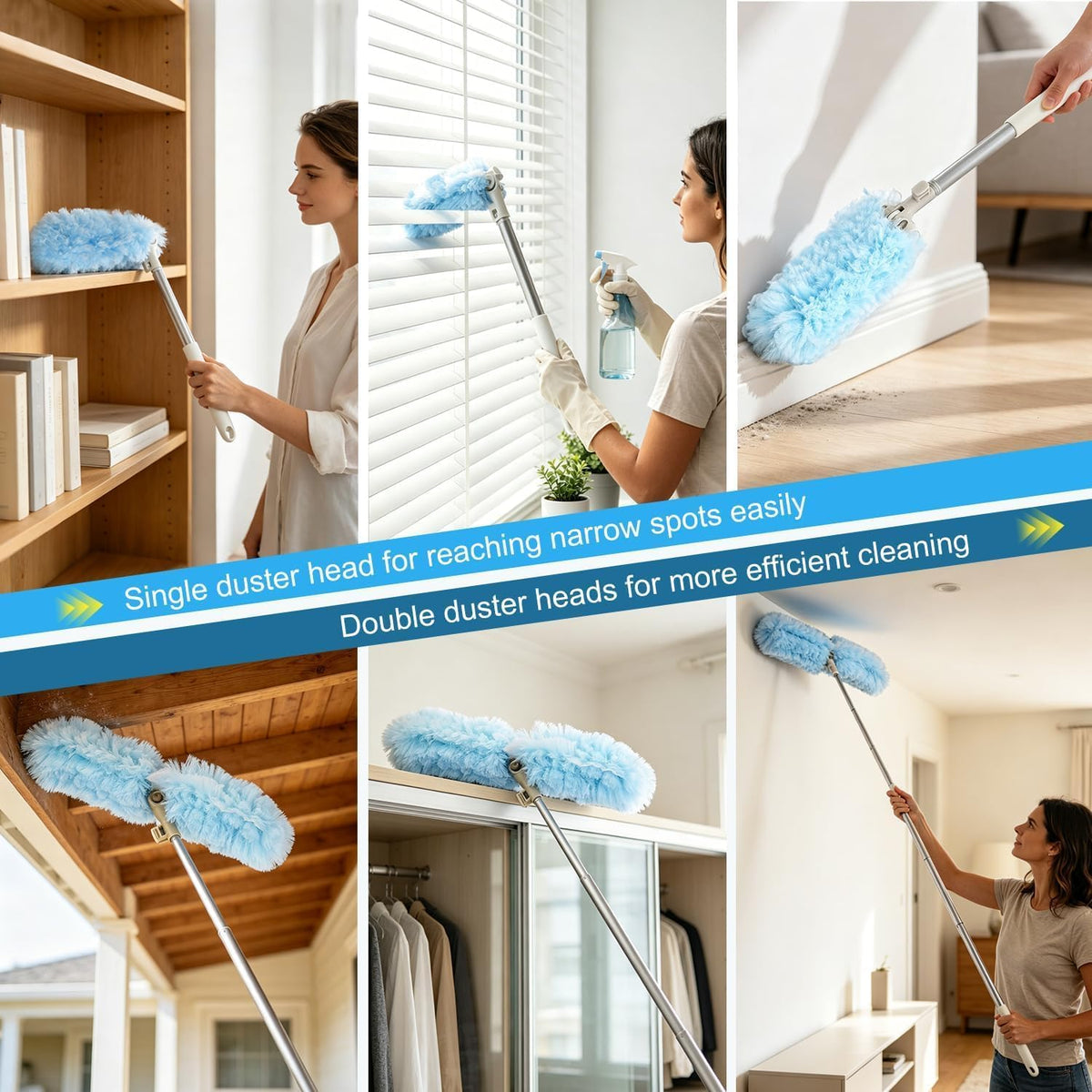 Duster Kit-6 Ft Extendable Handle, 20 Disposable Microfiber Refills