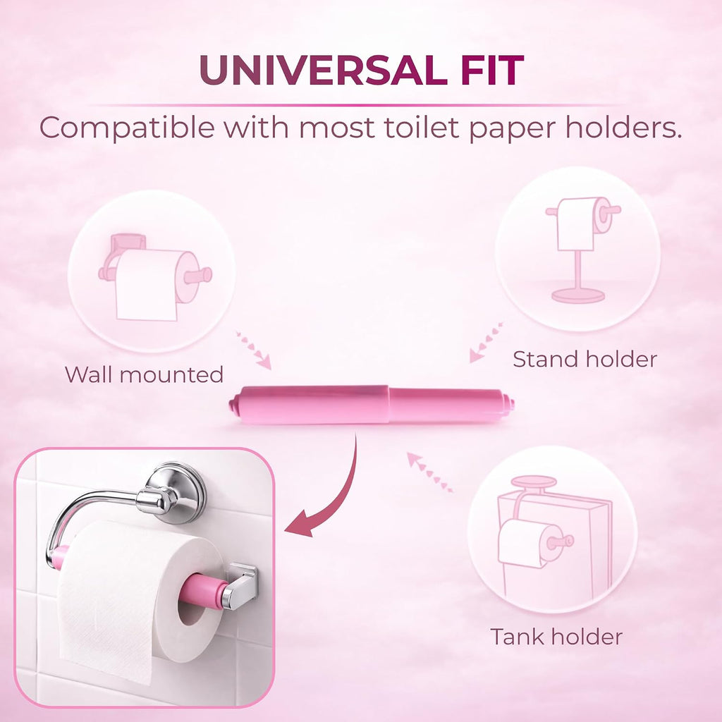 Pink 7” Spring Loaded Spindle Toilet Paper Roller Holder Replacement Rod
