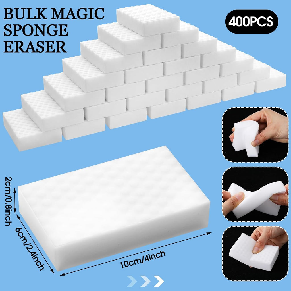 Sosation 400 Pack Magic Sponge Erasers, 2X Density Melamine Sponge Bulk