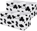 ANMINY Cow Print Cubes Fabric Storage Bins with Handles, 4 Pack 11"x11"x11"