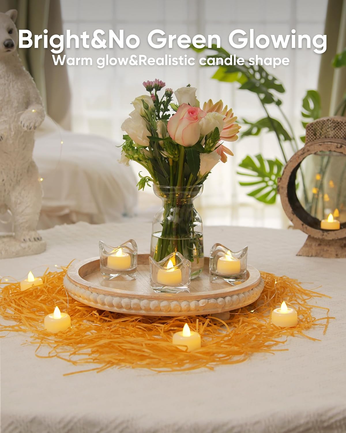 Amagic 12Pack Flameless LED Tea Lights Candles Battery Operated, Warm White