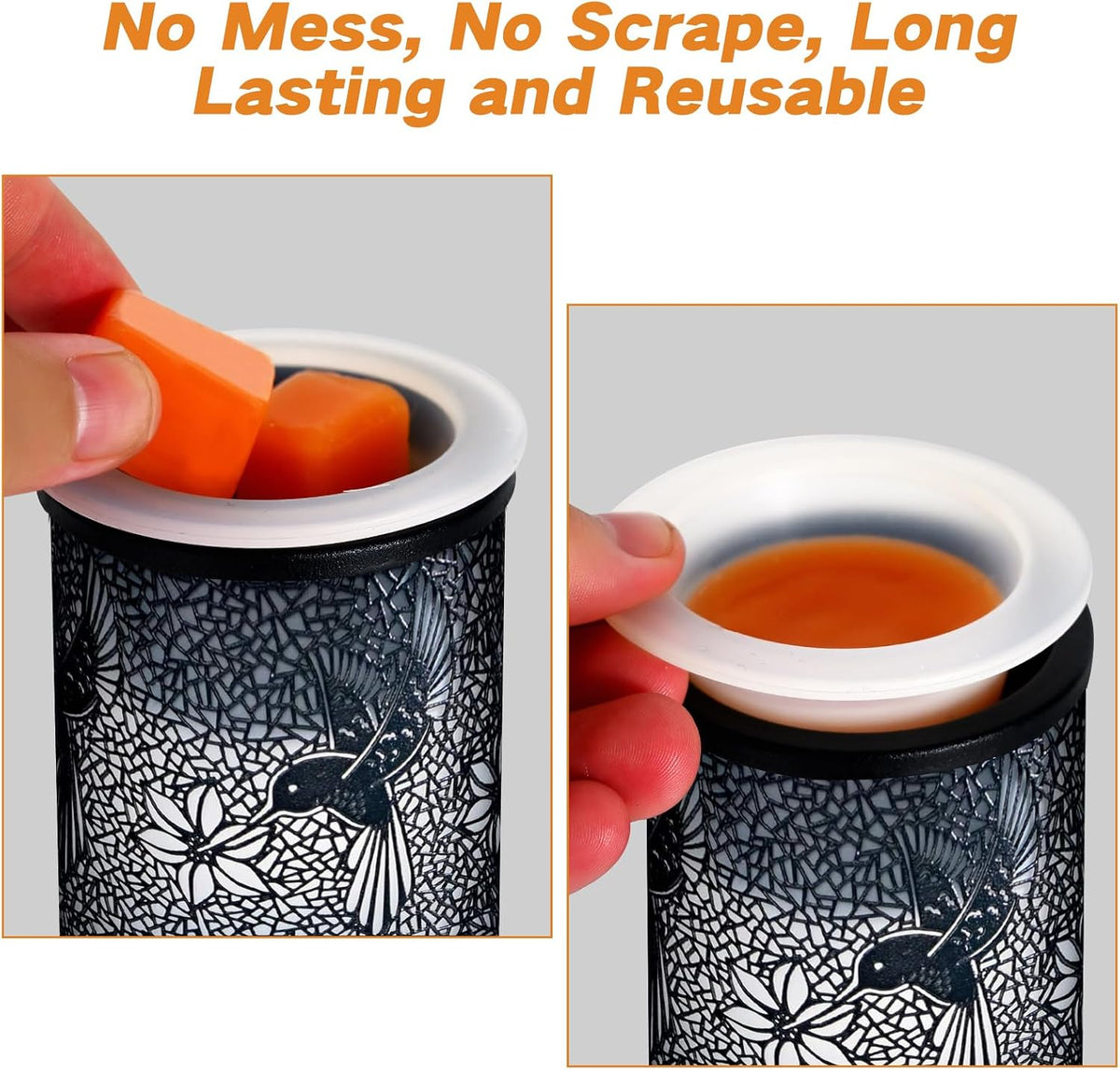 ASAWASA Metal Plug-in Wax Warmer with 1 pcs Silicone Liner(Hummingbird)