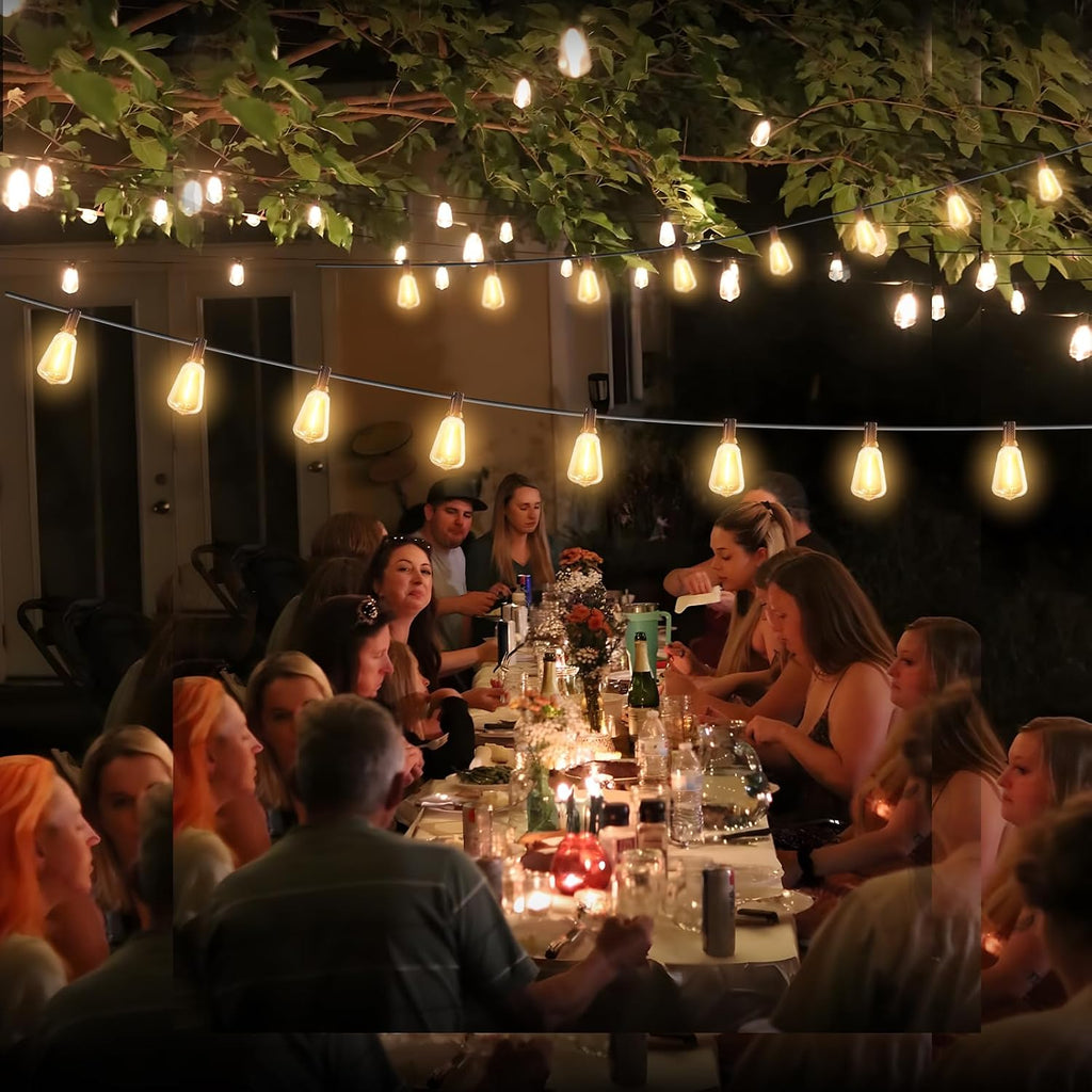 Outdoor String Lights with Remote 50FT Waterproof Patio Lights