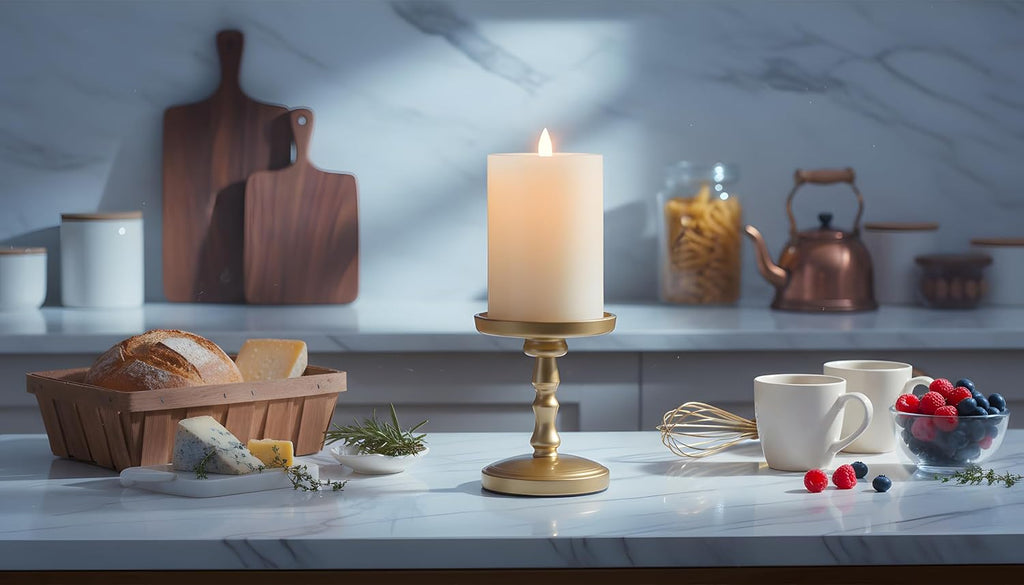 Flameless Pillar Candles Flickering with Remote Timer, Battery Operated LED Candles Up to 400 Hours, 3D Moving Flame Real Wax Candles, D4 x H6, Remote Included (Ivory, 4inx6in)
