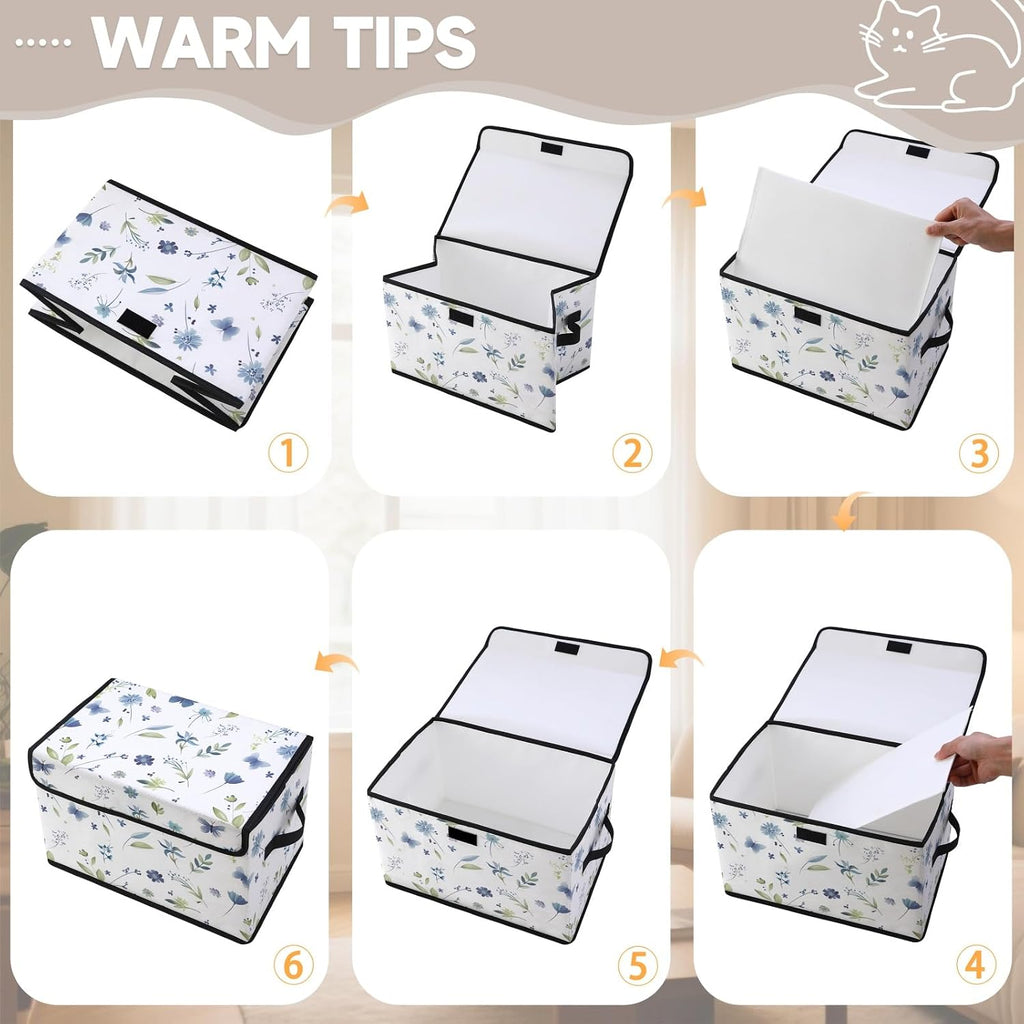 Stackable Storage Bins with Lids 3 Pack