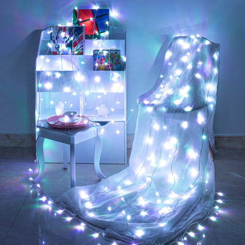 AWQ 66FT 200 LED Christmas String Lights Fairy Lights for Bedroom Decor RGB