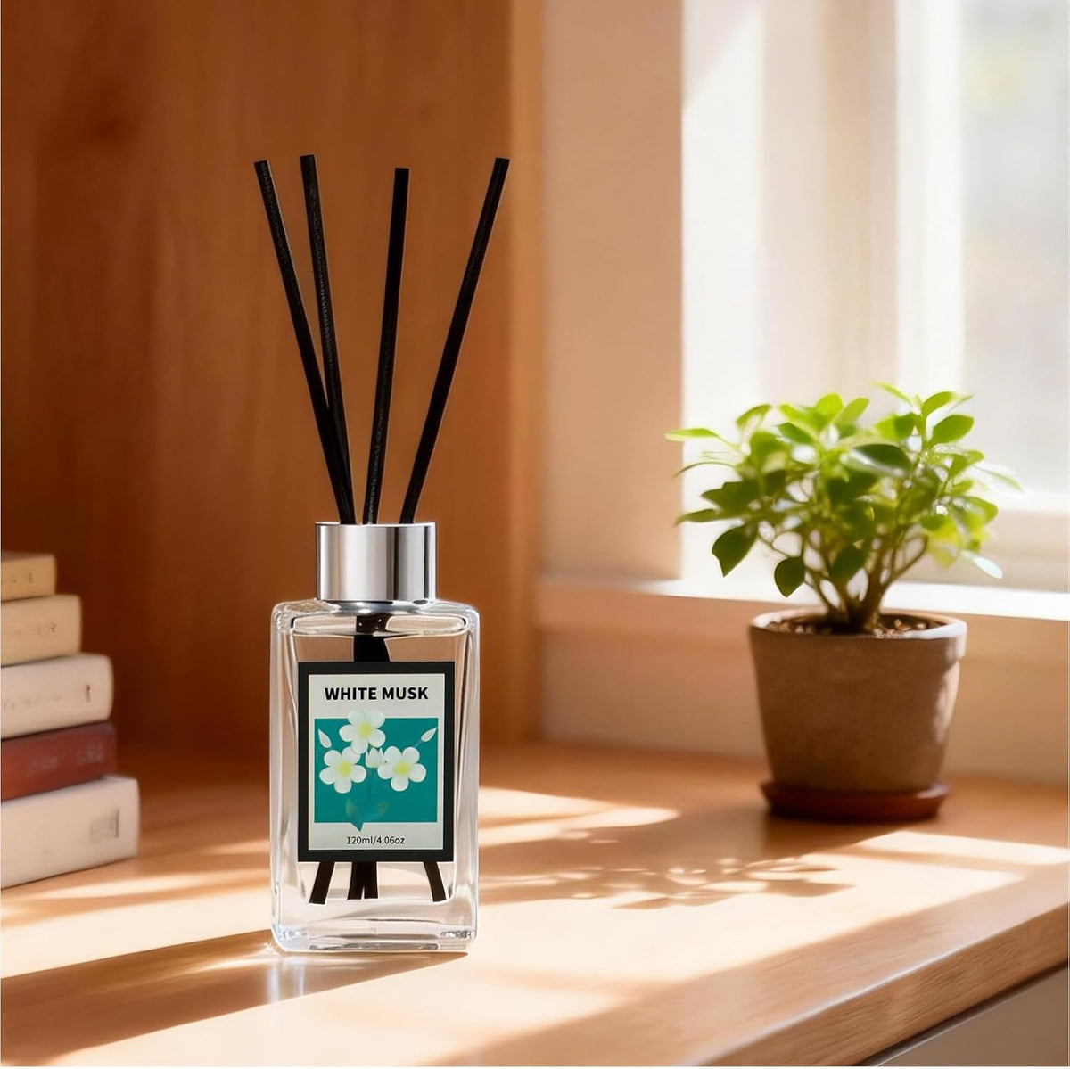 4.06 oz Reed Diffuser Set White Musk Air Freshener for Home