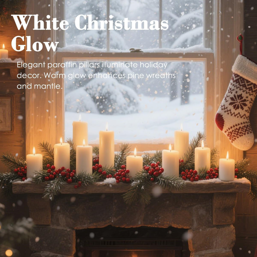 Pillar Candles White 20 Pack, 2x4 Inch Unscented Bulk
