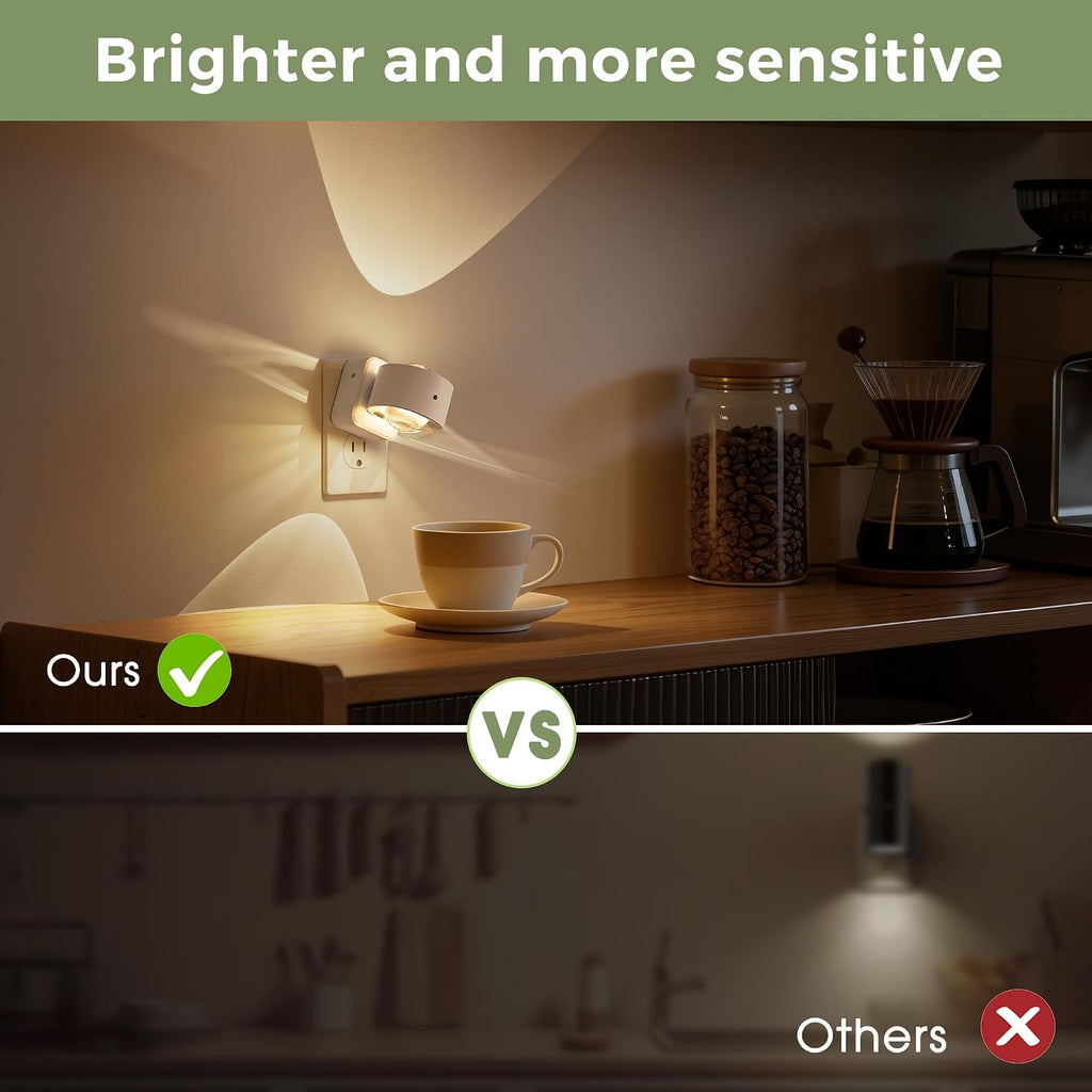 L LOHAS LED Night Light Projector, Night Lights Plug into Wall 3CCT 2 Pack