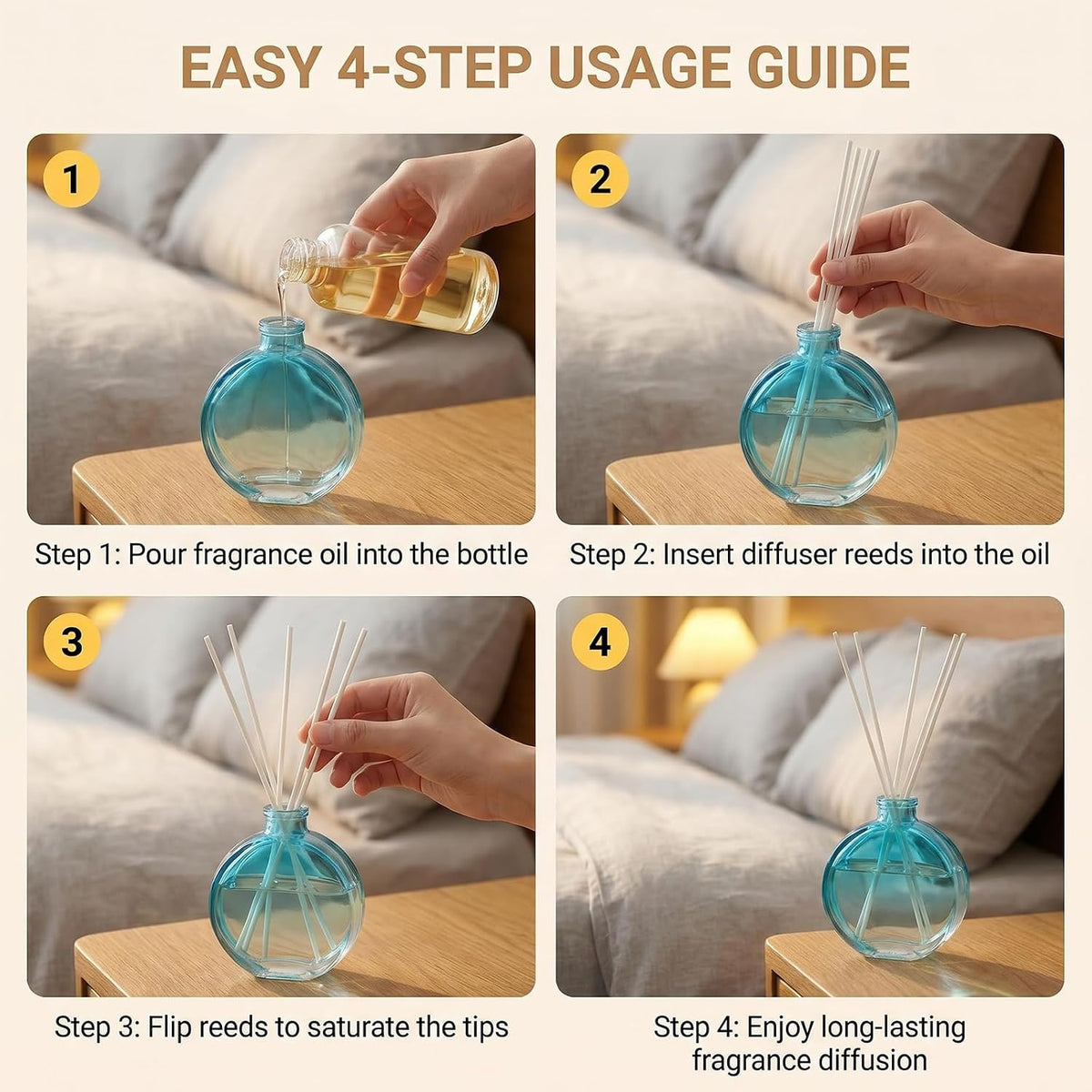 1Pcs 150ml/5oz Empty Refillable Clear Glass Diffuser Bottles Aromatherapy Jar Container Fragrance Accessories Use for DIY Replacement Reed Diffuser Sticks Sets Essential Oils Crafts Decor