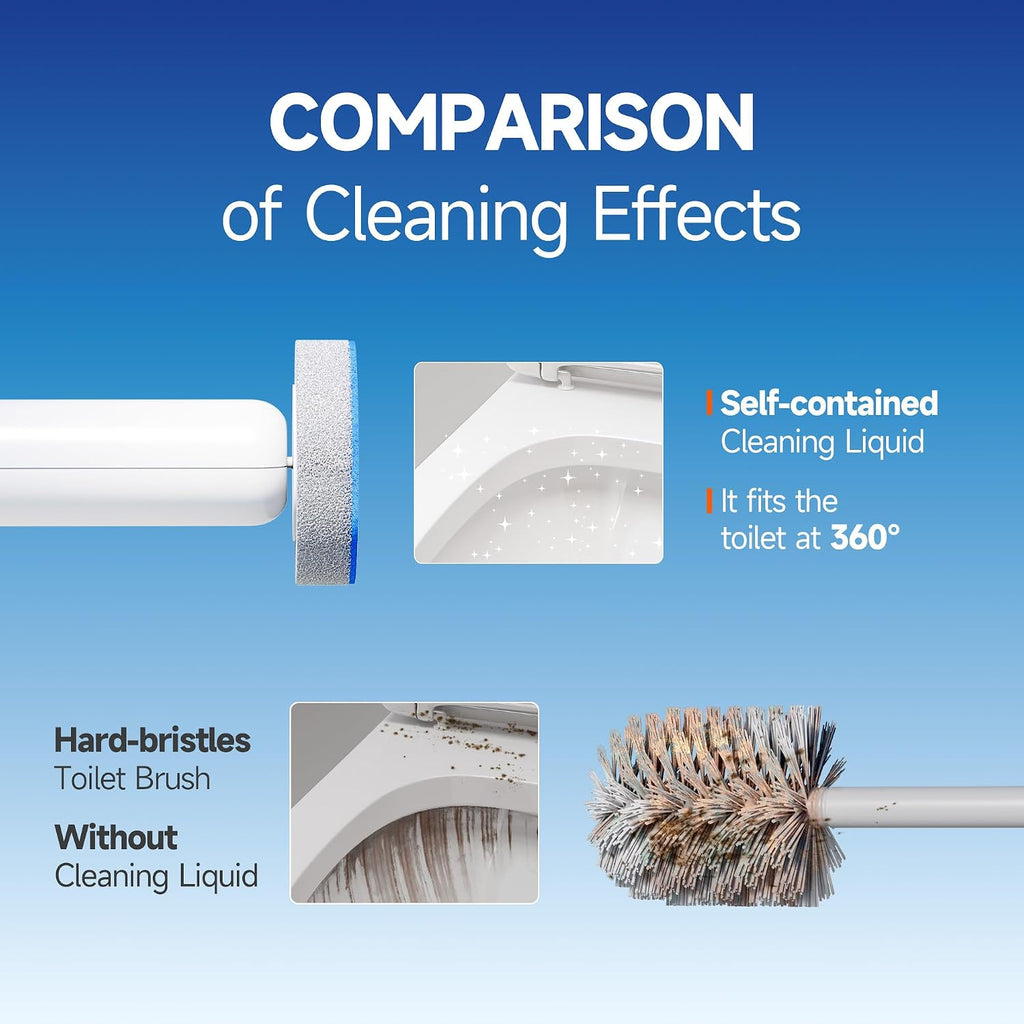 Disposable Toilet Brush Refill Heads, 36 Count, Pre-Loaded Foaming Sponge Refills for Compatible Toilet Wand, Classic Gray – Refills Only, Wand and Caddy Not Included