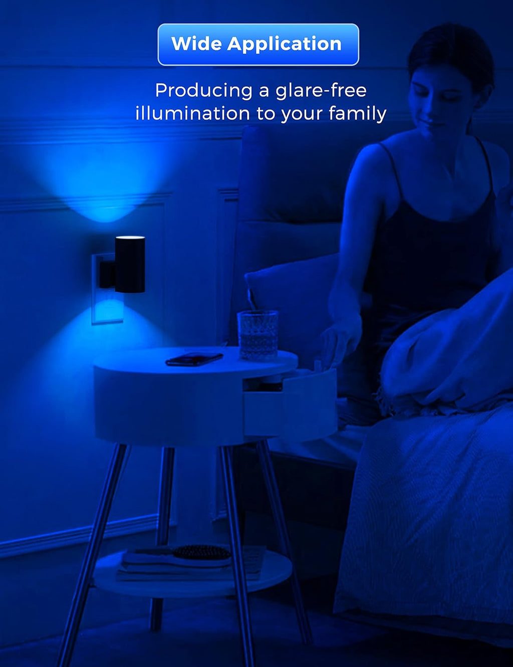L LOHAS LED Calm Blue Night Light, Night Lights Plug into Wall, Dimmable