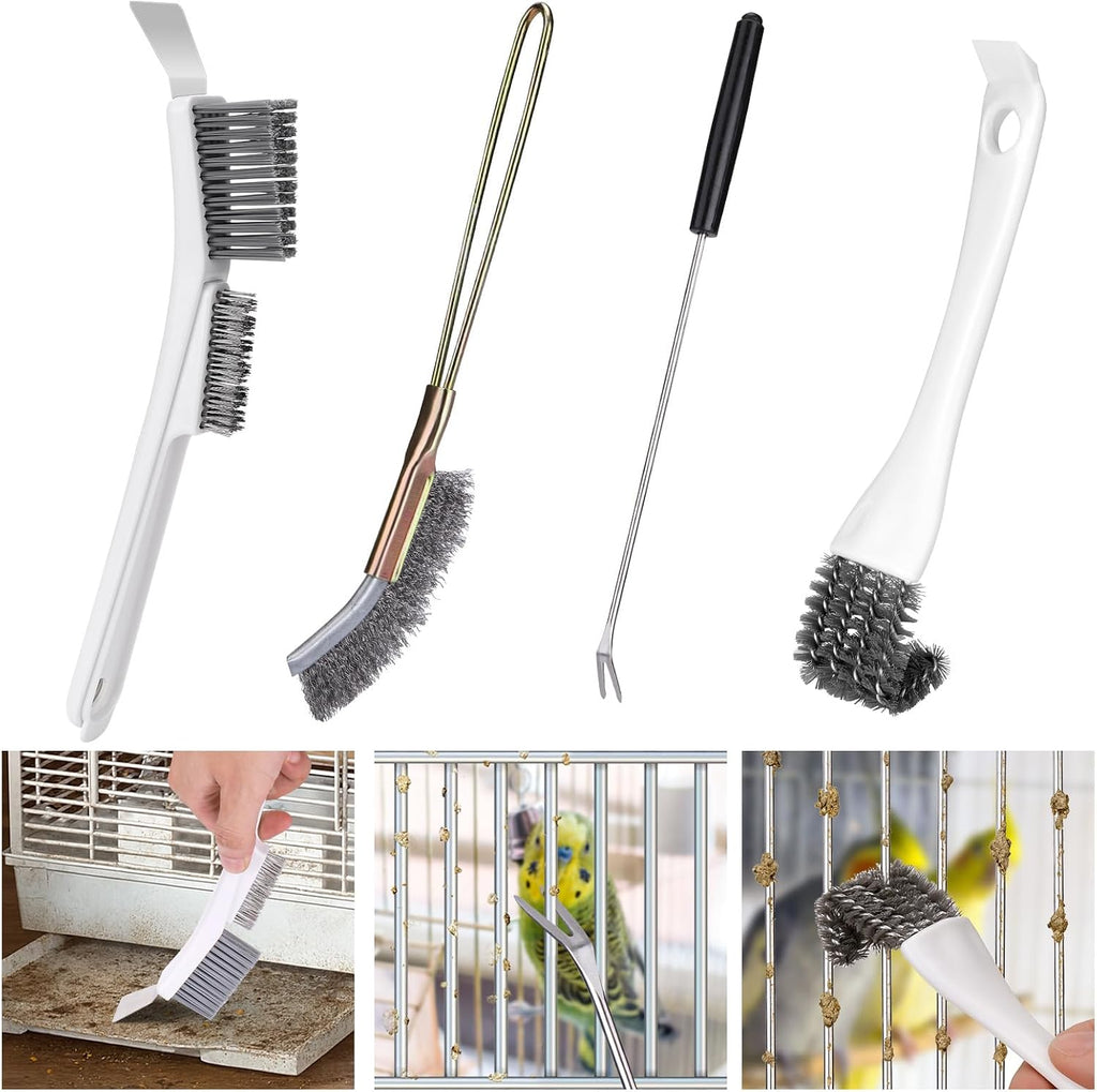XANGNIER Bird Cage Cleaner Brush Kit Accessories,4 Pcs