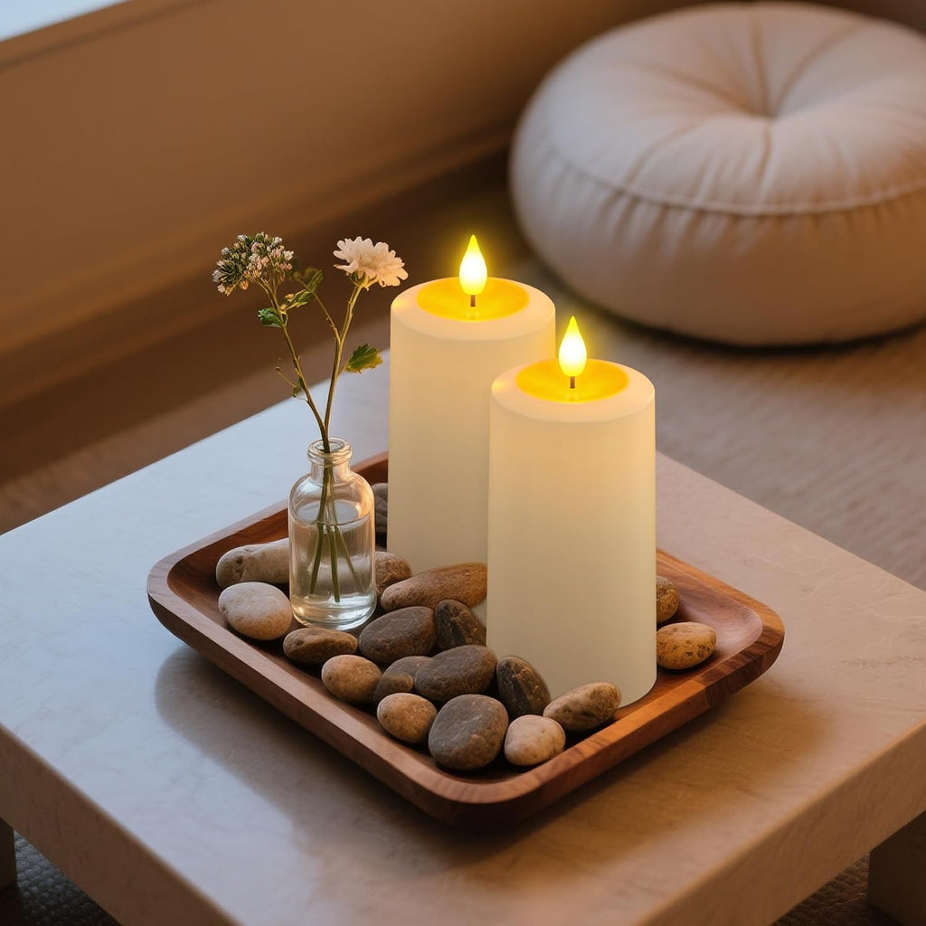 PChero Rechargeable Flameless Candles with Remote & Magnetic Charging Base